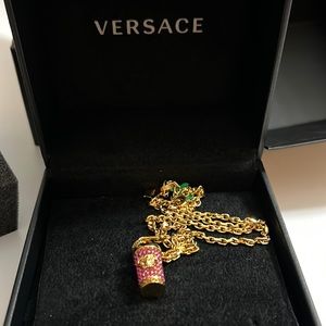 New Versace Medusa pink charm necklace